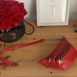 F21 Faux red leather Fanny